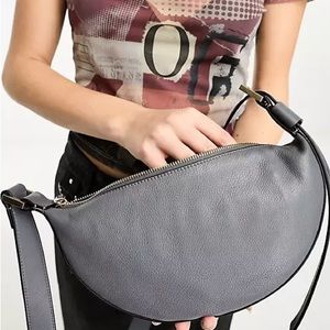Allsaints half moon bag, gray leather
